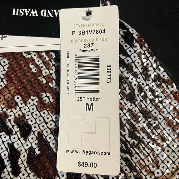 Nygard Brown Sequence Animal Print Sleeveless Top - Picture 8 of 11